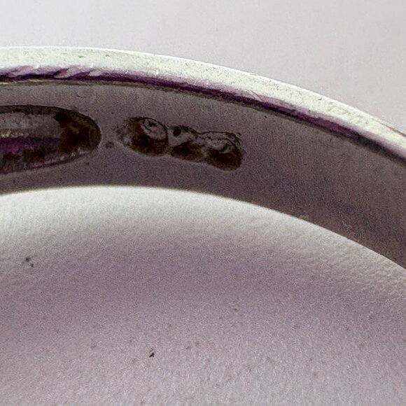 VTG Sterling Silver 925 Three Stone Cubic Zirconia Statement Ring Size 8.75 - Picture 10 of 12